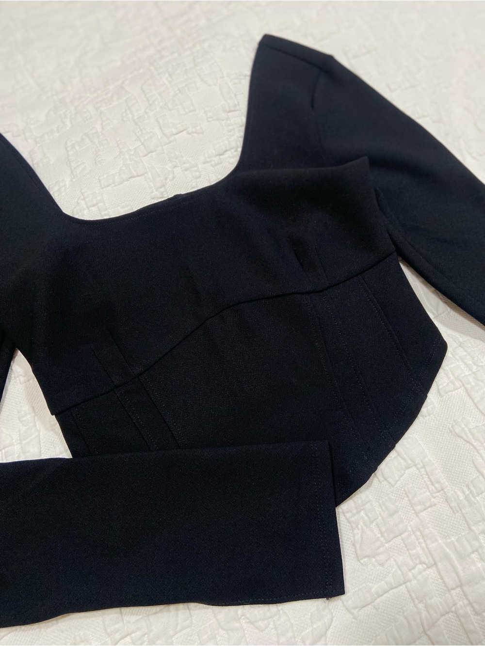 Abercrombie & Fitch Black Square-Neck Crop Top